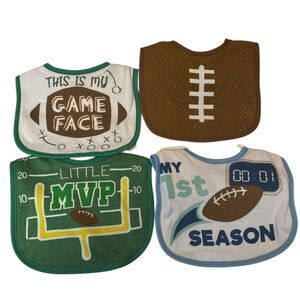 Football Themed‎ Baby Bibs 4 Piece Set